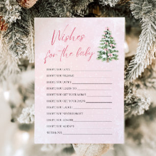 Pink Bows Christmas Wishes For Baby Advice Game Invitation