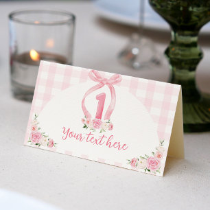 Pink Bows Coquette Birthday Place Card