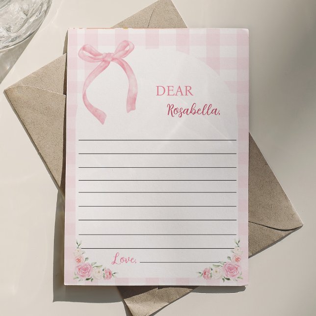 Pink Bows Coquette Time Capsule Note Card (Creator Uploaded)