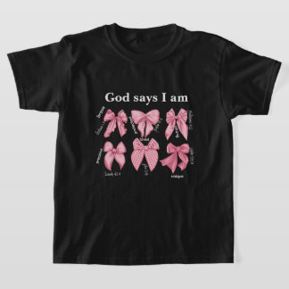 Pink Bows Cute Christian Girls Tee