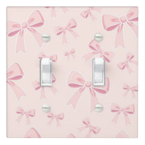 Pink Bows Cute Coquette Cottage Chic Light Switch Cover
