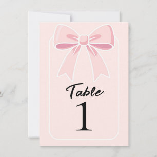 Pink Bows Cute Coquette Cottage Chic Table Number
