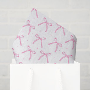 Pink Bows Decoupage Paper, Birthday Shower Tissue Paper