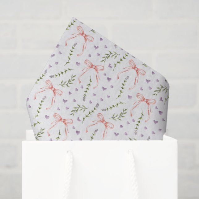 Pink Bows Decoupage Tissue Paper (Gift Bag)