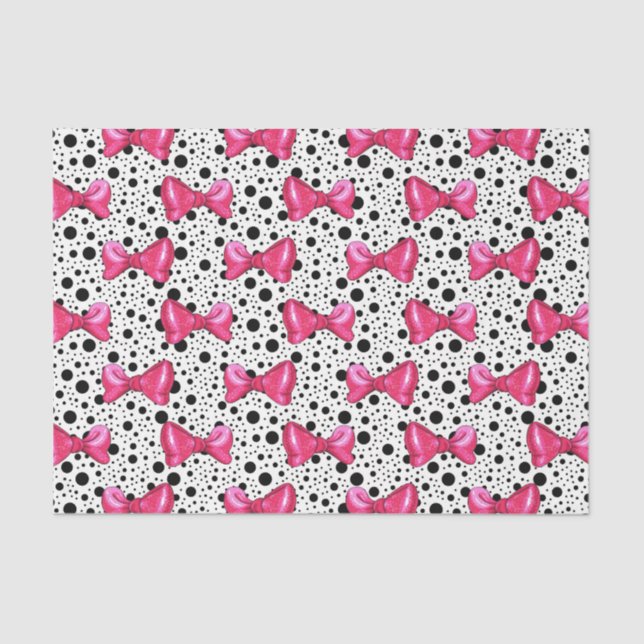 Pink Bows (Design 30 Pink Series) Tissue Paper (Front)