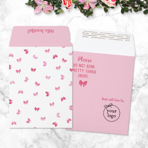 Pink Bows Do Not Bend Pretty Things Small Business Envelope Mailers