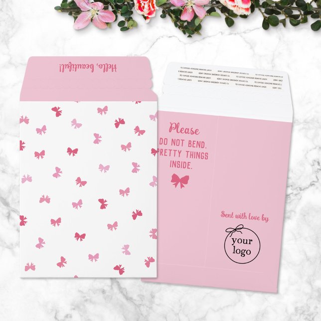 Pink Bows Do Not Bend Pretty Things Small Business Envelope Mailers (Creator Uploaded)