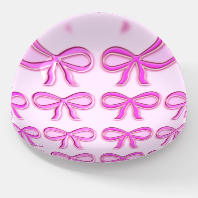 Pink Bows Dome Paperweight (Angled)