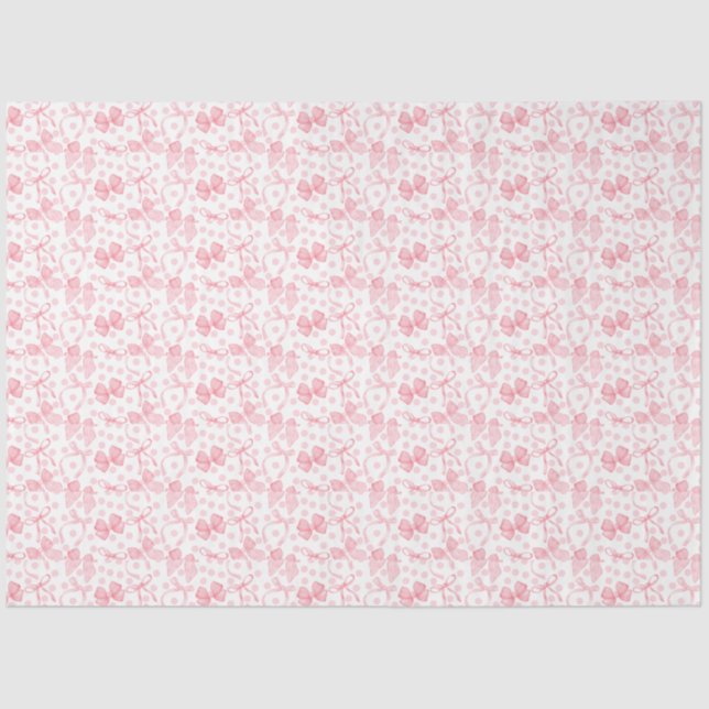 Pink Bows & Dots Tissue Paper (Front)