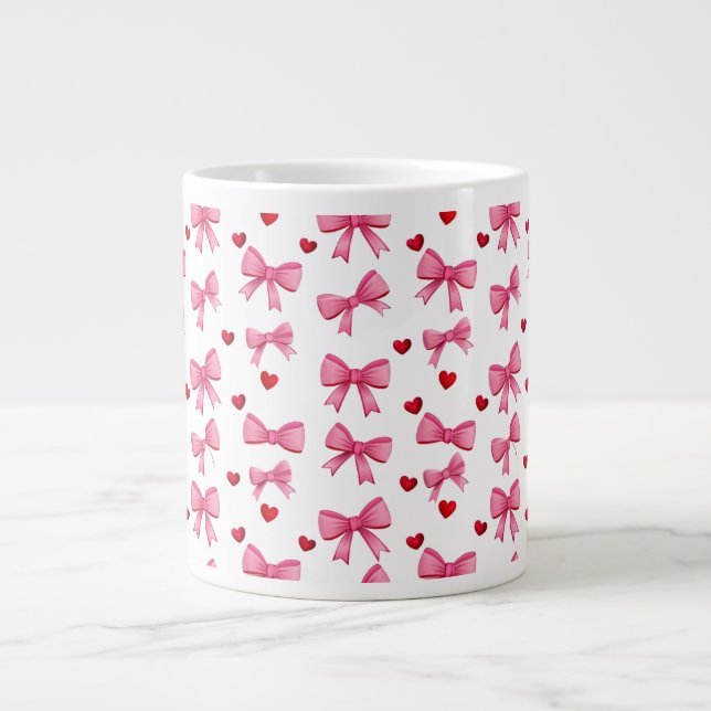 Pink Bows Giant Coffee Mug (Front)
