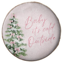 Pink Bows Girl Baby It's Cold Outside Baby Shower Chocolate Covered Oreo
