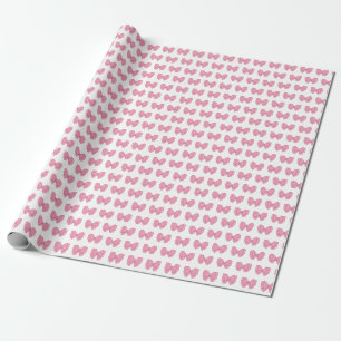 pink bows girly gift wrapping paper