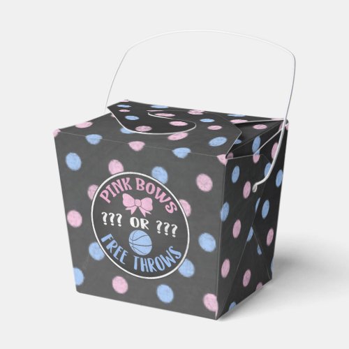 Pink Bows or Free Throws gender reveal favor box