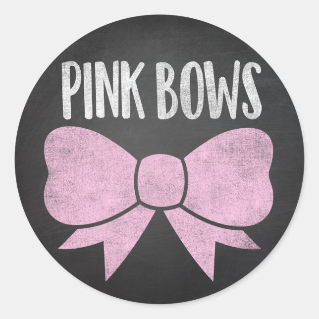 Pink Bows or Free Throws gender reveal stickers (Front)