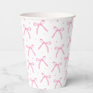 Pink Bows  Paper Cups