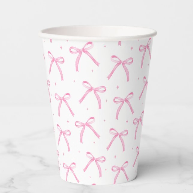 Pink Bows  Paper Cups (Front)