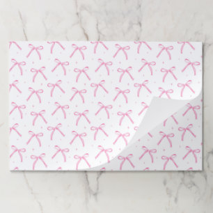 Pink Bows Paper Placemats, Birthday Shower Mats