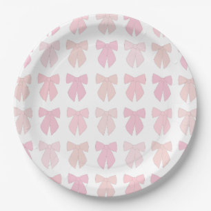 Pink Bows Paper Plates