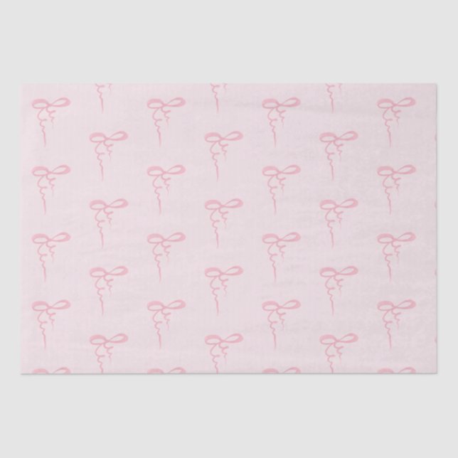 Pink bows pattern baby girl shower tissue paper (Front)