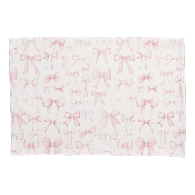 pink bows pattern pillow case (Front)