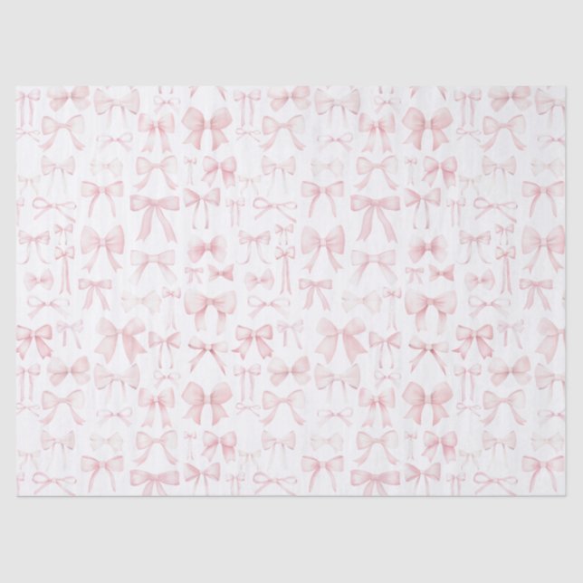 pink bows pattern tissue paper (Front)
