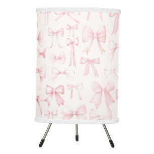 pink bows pattern tripod lamp