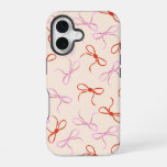 Pink Bows - Preppy Red and Pink Coquette Aesthetic iPhone 16 Case