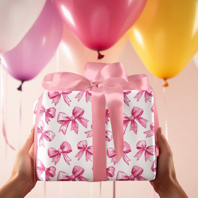 Pink bows Ribbons  Wrapping Paper (Creator Uploaded)
