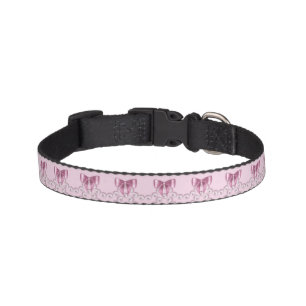 Pink Bows White Pearls Pattern Adjustable Pet Collar