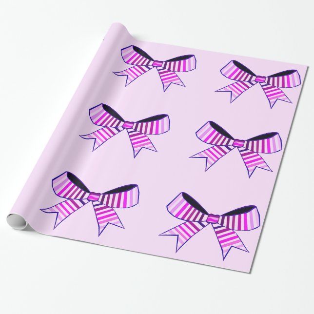 Pink Bows Wrapping Paper (Unrolled)