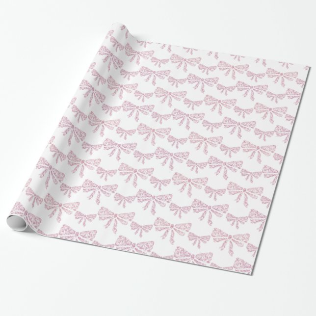 pink bows wrapping paper (Unrolled)