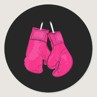 Pink Boxing Gloves Breast Cancer Awareness Cool Wa Classic Round Sticker