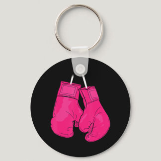 Pink Boxing Gloves Breast Cancer Awareness Cool Wa Keychain