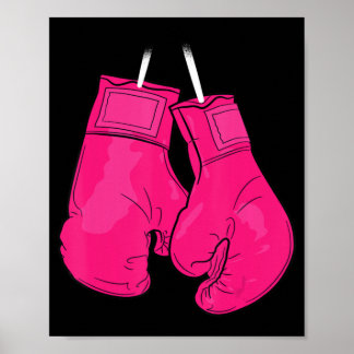 Pink Boxing Gloves Breast Cancer Awareness Cool Wa Poster
