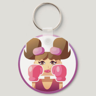Pink Boxing Gloves Breast Cancer Awareness Keychain