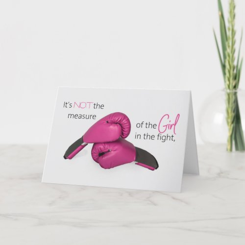 Pink Boxing Gloves Cancer Encouragement Card