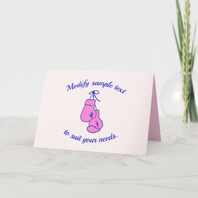 Pink Boxing Gloves  Card (Front)
