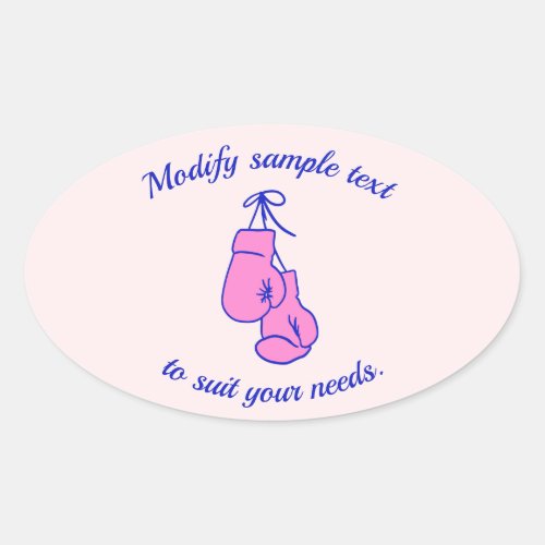 Pink Boxing Gloves  Card T_Shirt Oval Sticker