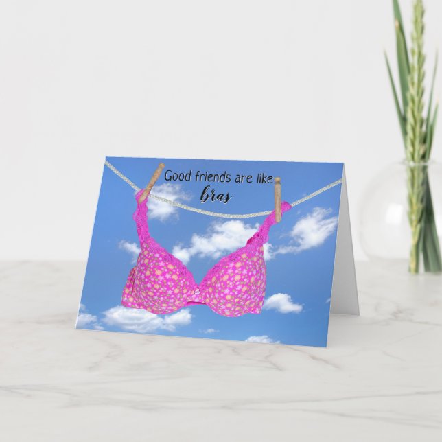 Pink Bra Friendship Humor Card (Front)