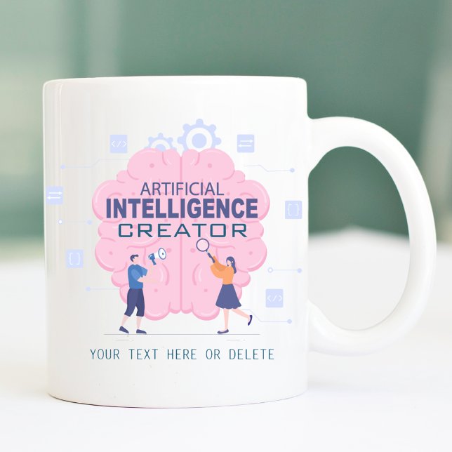 Pink brain illustration Artificial Intelligence  Coffee Mug (Creator Uploaded)