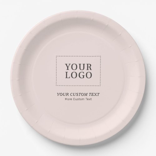 Pink Branded Custom Business Logo Promotional Paper Plates