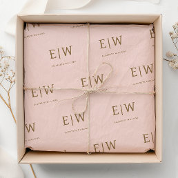 Pink Branded Monogram Business Company Packaging Tissue Paper