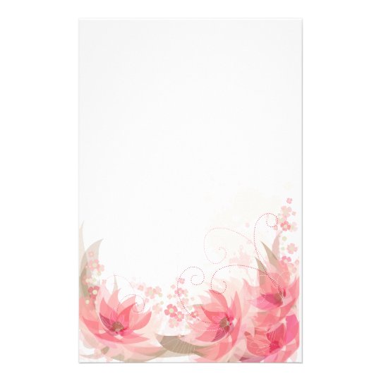 Pink Brass Flowers Stationary 1 Stationery Zazzle Com