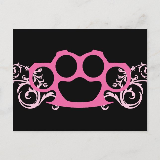 Pink Brass Knuckles Postcard (Front)