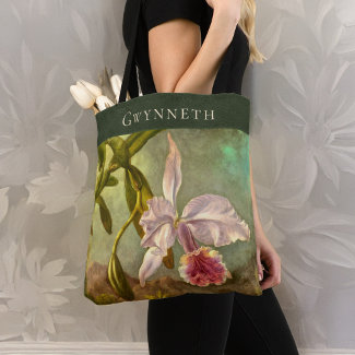 Pink Brazilian Cattelya Orchid with Name Monogram