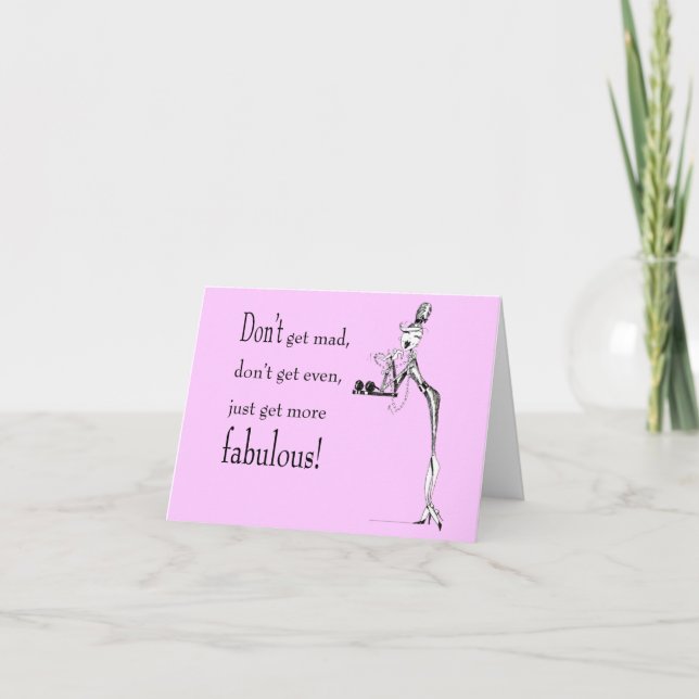 Pink, Breakfast at Tiffanys inspired note card (Front)