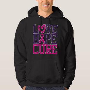 Pink Breast Cancer Awareness Love Hope Cure Heart Hoodie