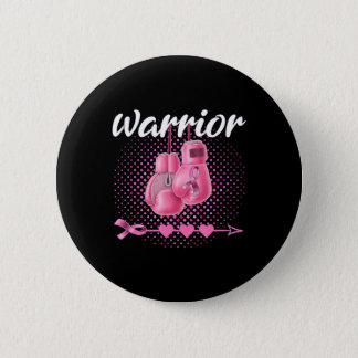Pink Breast Cancer Awareness Pink Boxing Gloves Wa Button