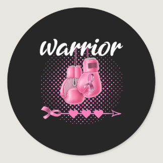Pink Breast Cancer Awareness Pink Boxing Gloves Wa Classic Round Sticker