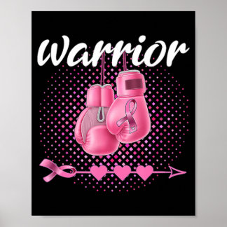 Pink Breast Cancer Awareness Pink Boxing Gloves Wa Poster